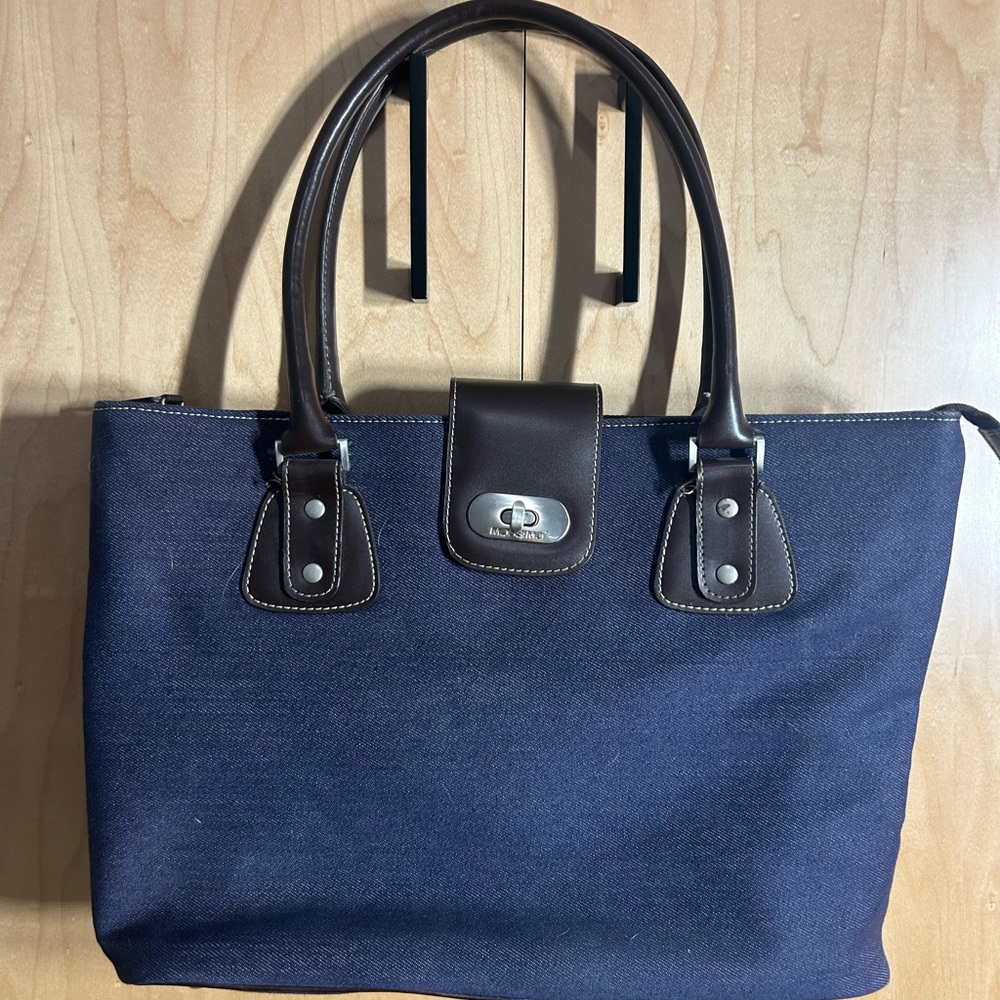 Mossimo Denim and Brown Tote Bag